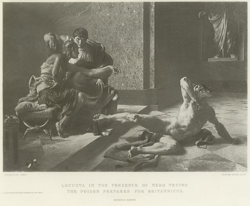 Locusta v přítomnosti Nera zkouší jed připravený pro Britannicus (hlubotisk) od French School