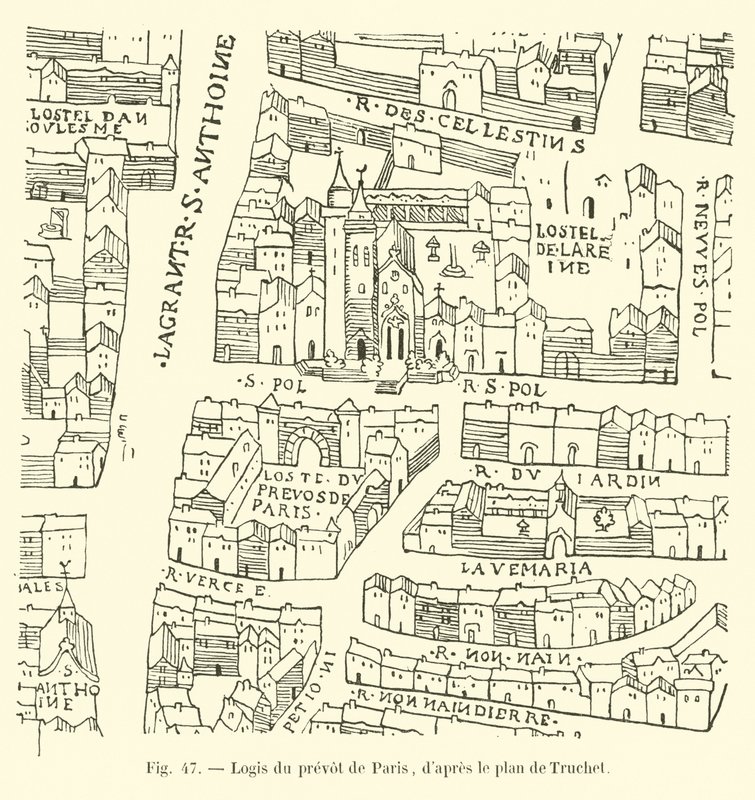 Logis du prevot de Paris, podle Truchetova plánu od French School