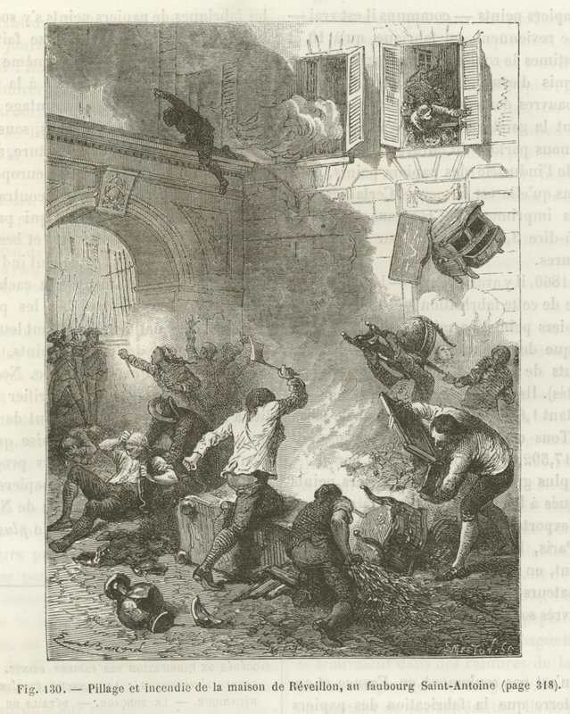 Vyrabování a vypálení domu během francouzské revoluce od French School
