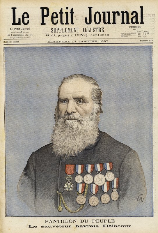 Louis-Joseph-Andre Delacour, francouzský námořník a zachránce života od French School