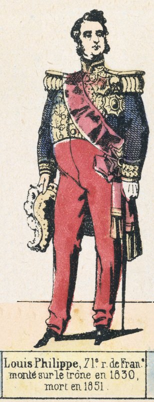 Louis-Philippe, 71. král Francie, nastoupil na trůn v roce 1830, zemřel v roce 1851 (barevná rytina) od French School