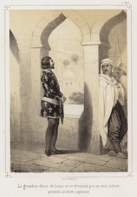 Ludvík IX. Francouzský v zajetí Egypťanů od French School