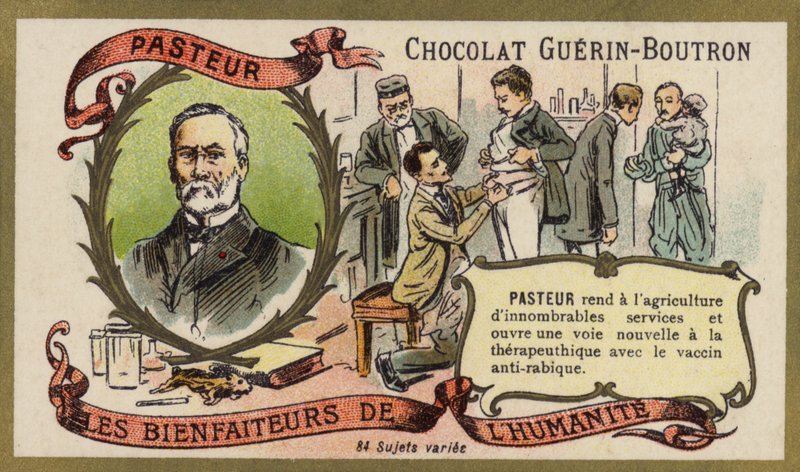 Louis Pasteur , francouzský chemik a mikrobiolog (chromolitho) od French School