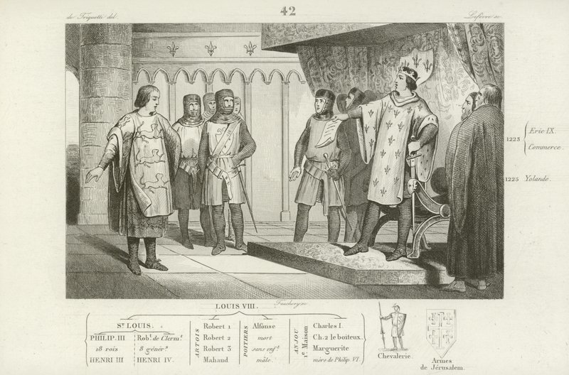 Ludvík VIII. Francouzský přijímající vyslance od svého nepřítele, anglického Jindřicha III od French School