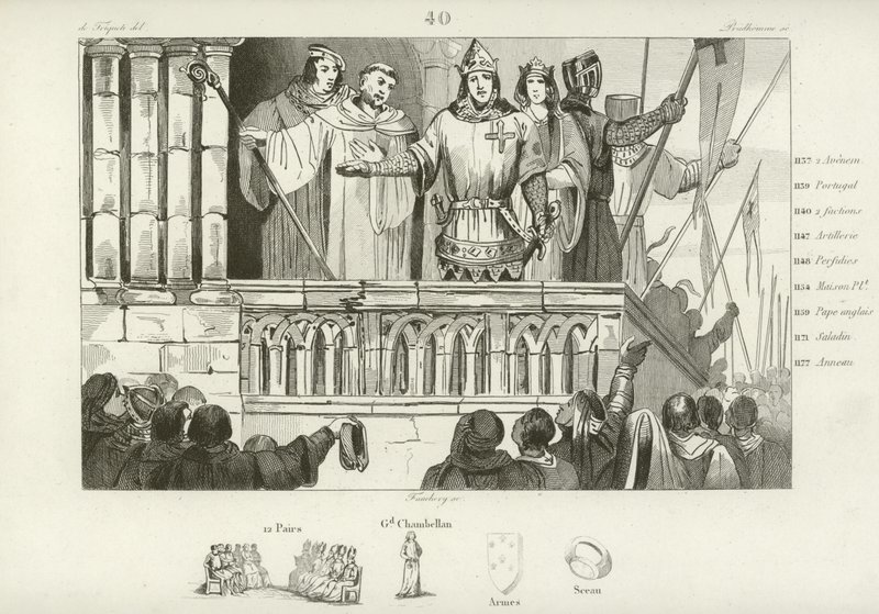 Ludvík VII. Francie zvyšuje podporu pro druhou křížovou výpravu, c1147 od French School