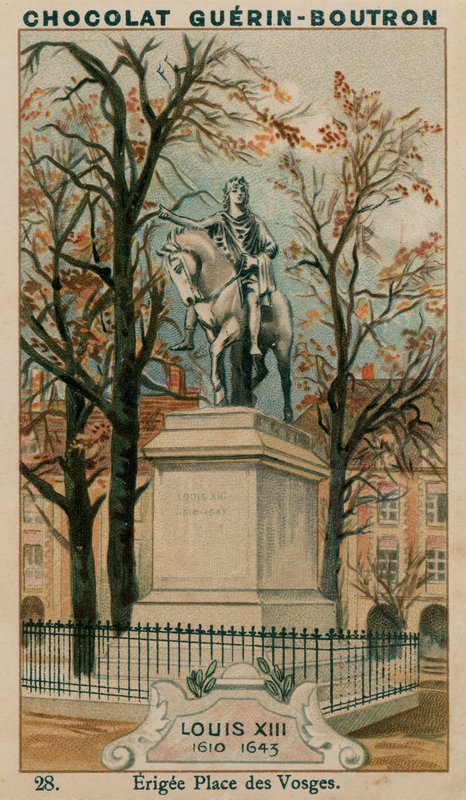 Louis XIII, 1610-1643, postavený Place des Vosges od French School