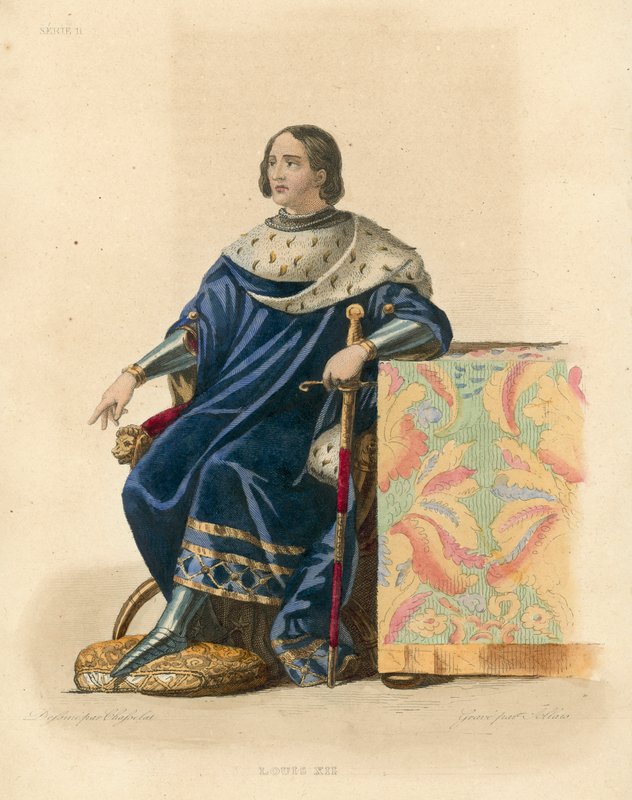 Louis XII (barevná rytina) od French School