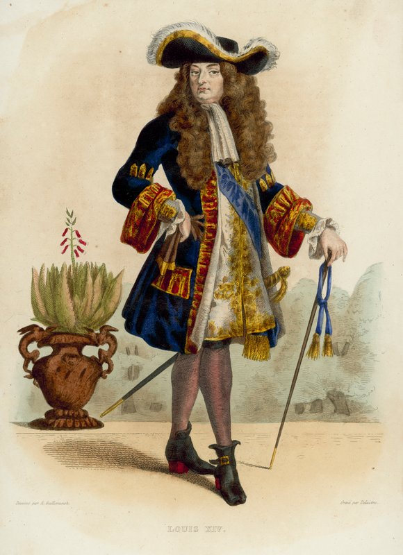 Louis XIV (barevná rytina) od French School