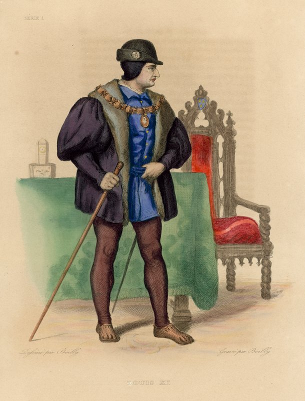 Louis XI (barevná rytina) od French School