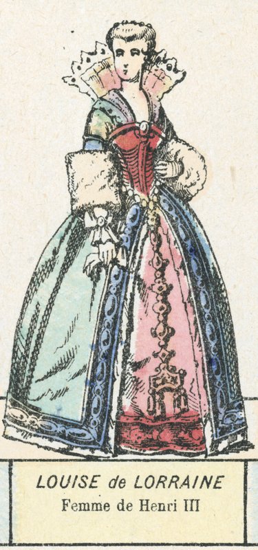 Louise de Lorraine, manželka Jindřicha III. (barevná rytina) od French School