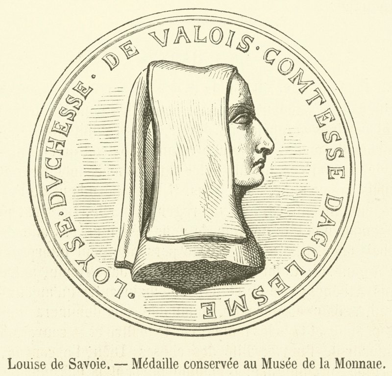 Louise Savojská, medaile v muzeu měn (rytina) od French School
