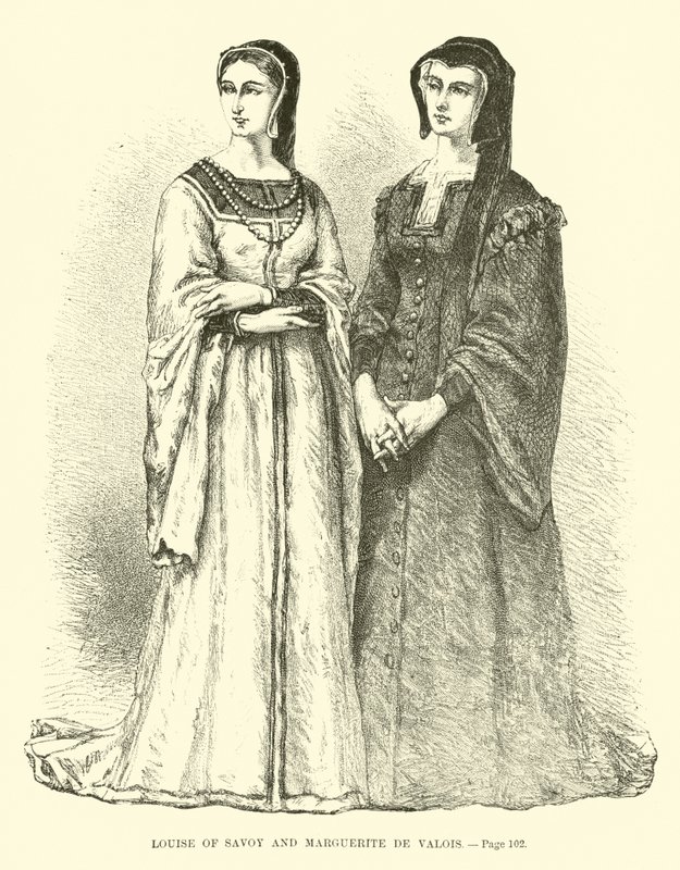 Louise Savojské a Marguerite de Valois od French School