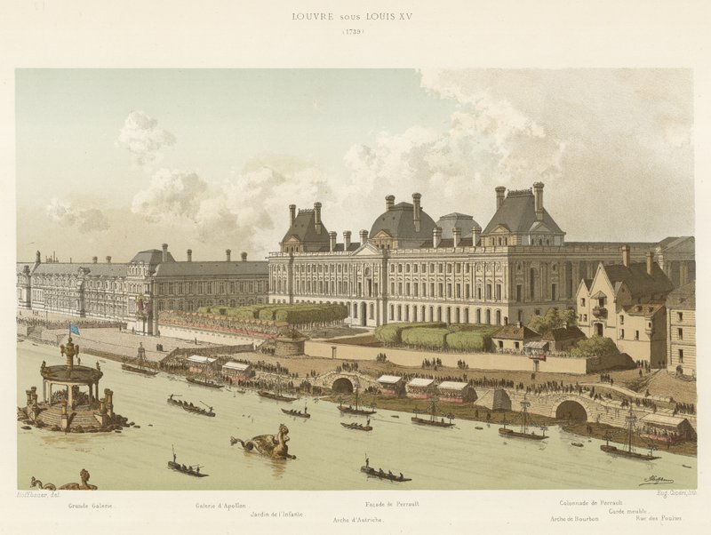 Louvre za Ludvíka XV, 1739 od French School