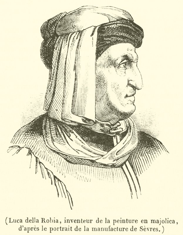Luca della Robia, vynálezce majoliky (rytina) od French School