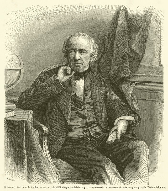 M Jomard, zakladatel Cabinet des cartes v Imperial Library (rytina) od French School