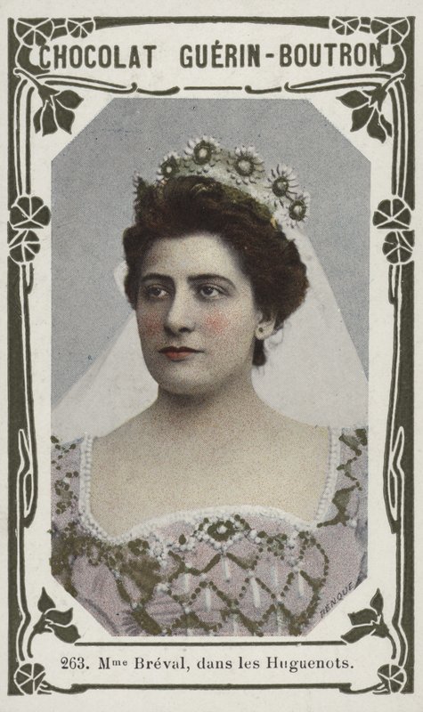 Madame Breval, v Les Huguenots (barevné fotografie) od French School