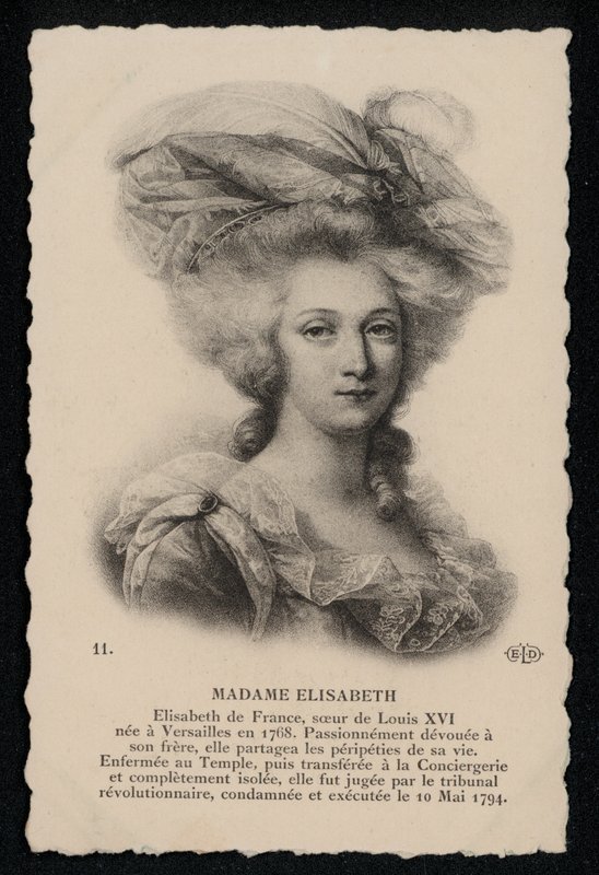 Madame Elisabeth, sestra krále Ludvíka XVI. (litho) od French School