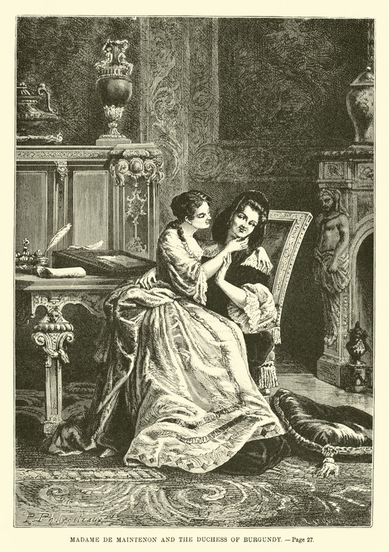 Madame de Maintenon a vévodkyně z Burgundska od French School