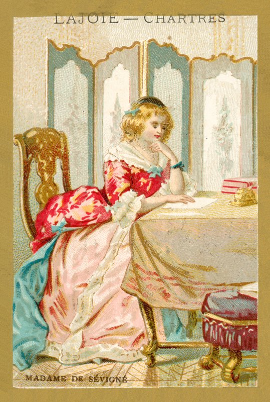 Madame de Sevigne, francouzská spisovatelka (chromolit) od French School