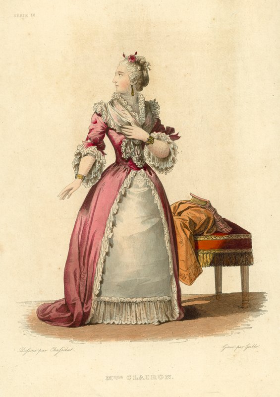 Mademoiselle Clairon (barevná rytina) od French School