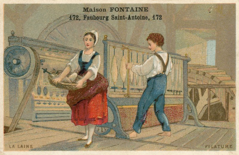 Vizitka Maison Fontaine, předení vlny od French School