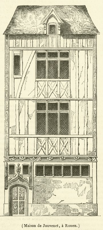 Dům Jouvenet, v Rouen (rytina) od French School
