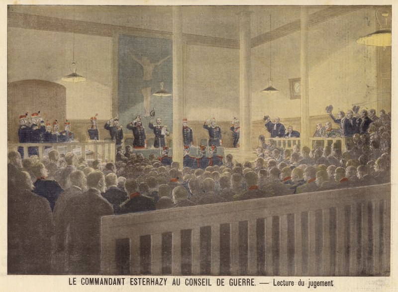 Major Esterhazy před vojenským soudem od French School