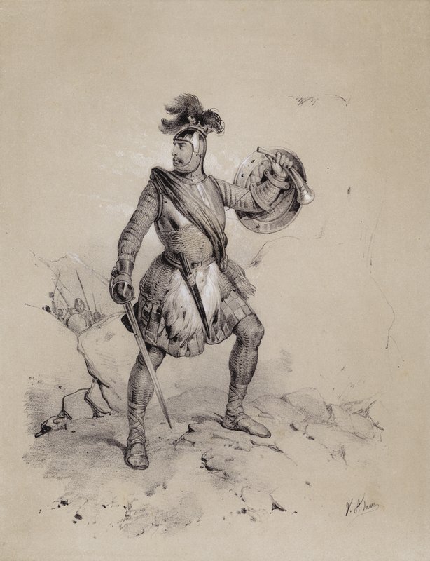 Malcolm I., skotský král, 944 (litho) od French School