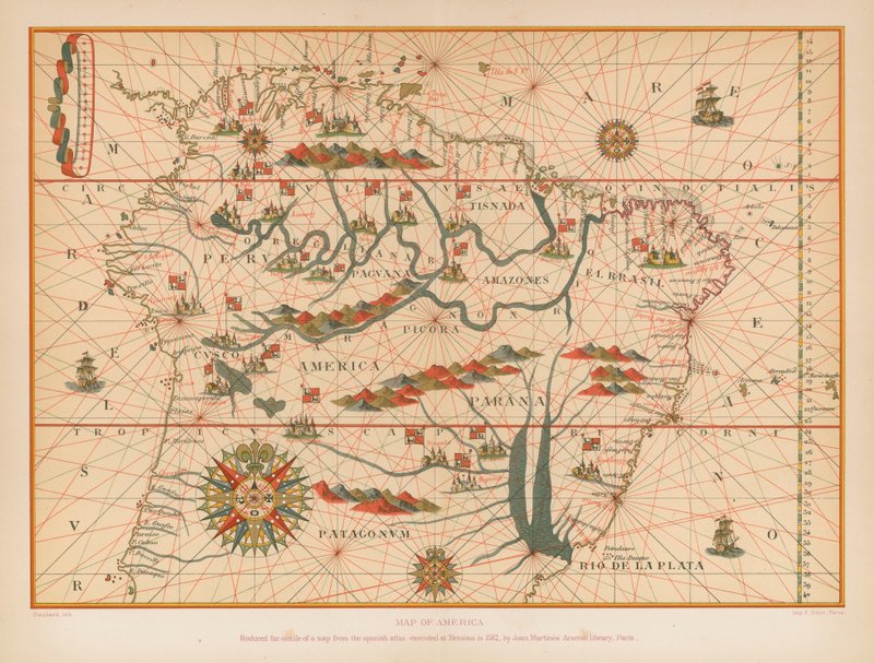 Mapa Ameriky od French School