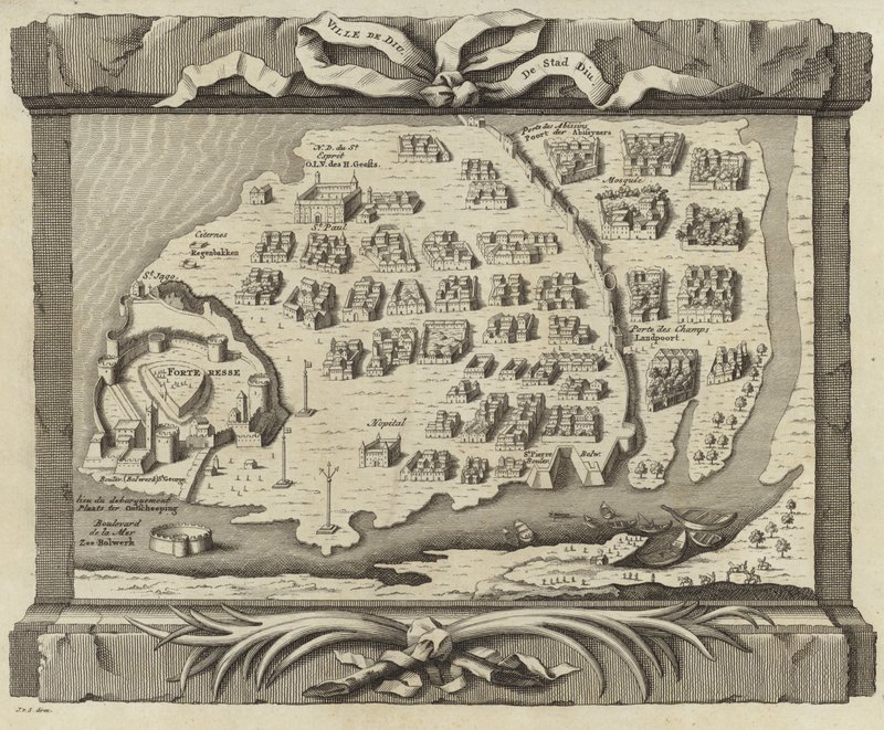 Mapa ostrova Diu od French School