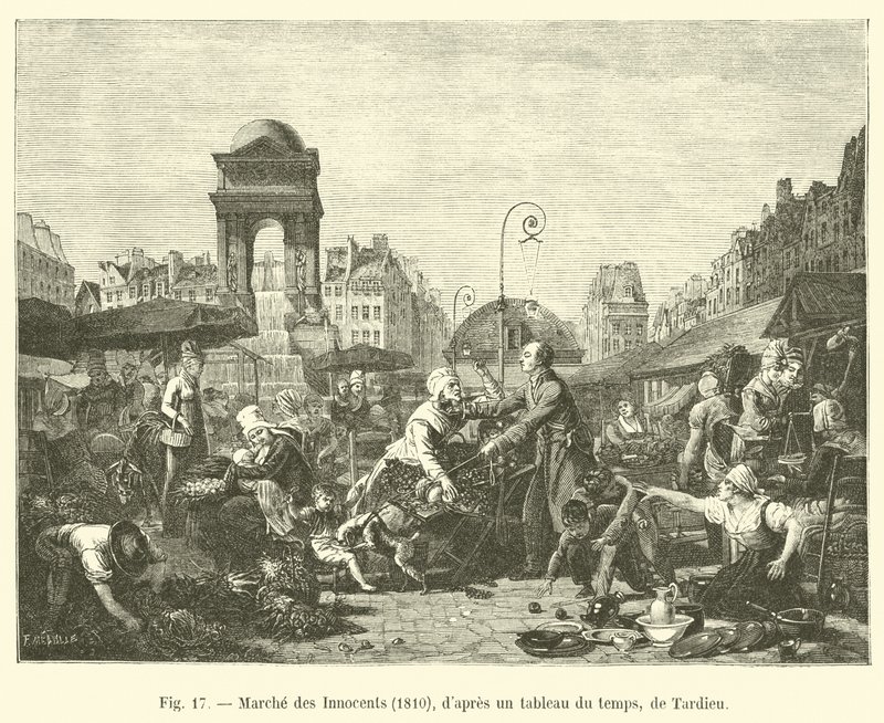 Pochod nevinných, 1810, z obrazu té doby, od Tardieu od French School