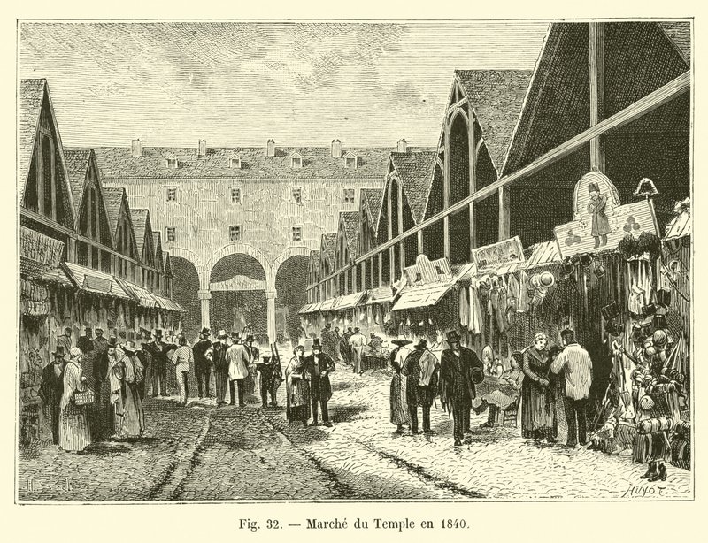 Marche du Temple v roce 1840 od French School