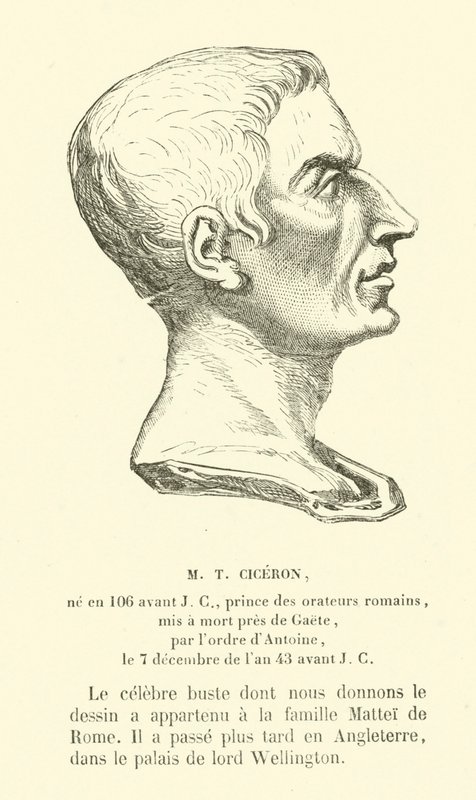 Marcus Tullius Cicero , římský politik, řečník a filozof (rytina) od French School