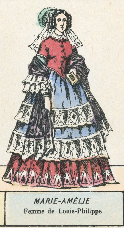 Marie-Amelie, manželka Louis-Philippe (barevná rytina) od French School