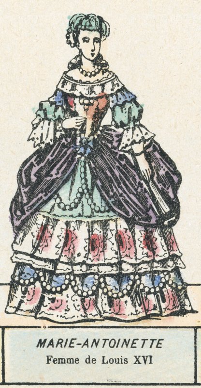 Marie Antoinetta, manželka Ludvíka XVI. (barevná rytina) od French School