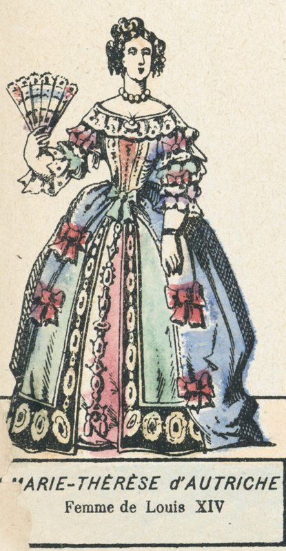 Marie-Terezie Rakouská, manželka Ludvíka XIV. (barevná rytina) od French School