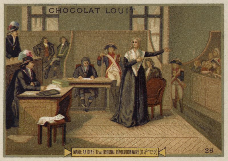 Marie Antoinetta před revolučním tribunálem, Francouzská revoluce, 14. října 1793 od French School
