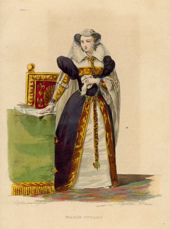 Marie Stuartovna (barevná rytina) od French School