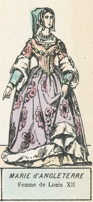 Marie Anglická, manželka Ludvíka XII. (barevná rytina) od French School