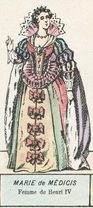 Marie de Medici, manželka Jindřicha IV. (barevná rytina) od French School
