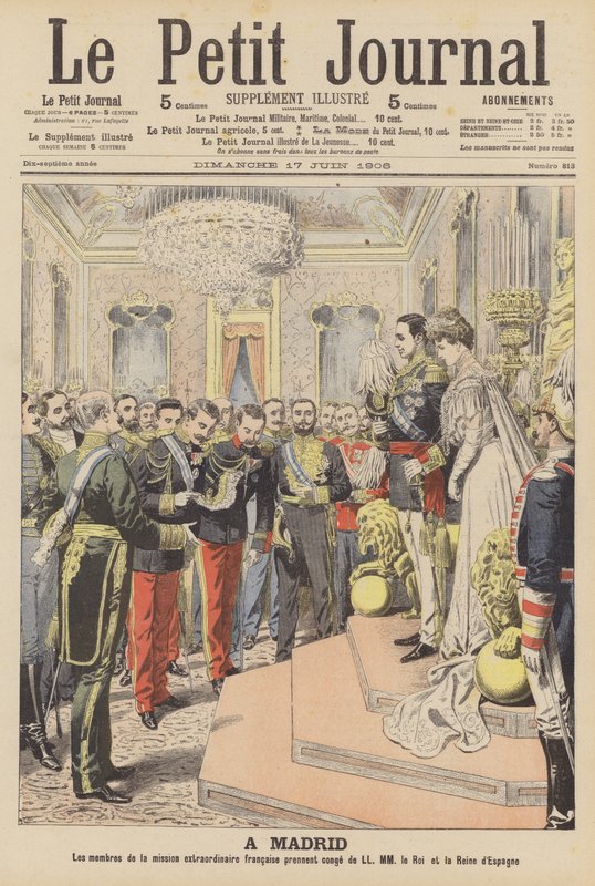 Sňatek španělského krále Alfonse XIII. a Viktorie Eugenie z Battenbergu (barevné lito) od French School