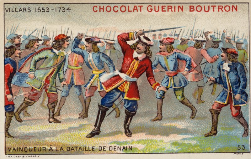 Maršál Villars vyhrál bitvu u Denainu (chromolitho) od French School