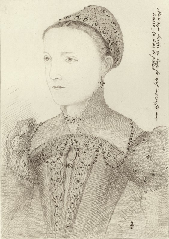 Mary Queen of Scots jako mladá žena od French School