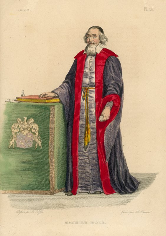 Mathieu Mole (barevná rytina) od French School