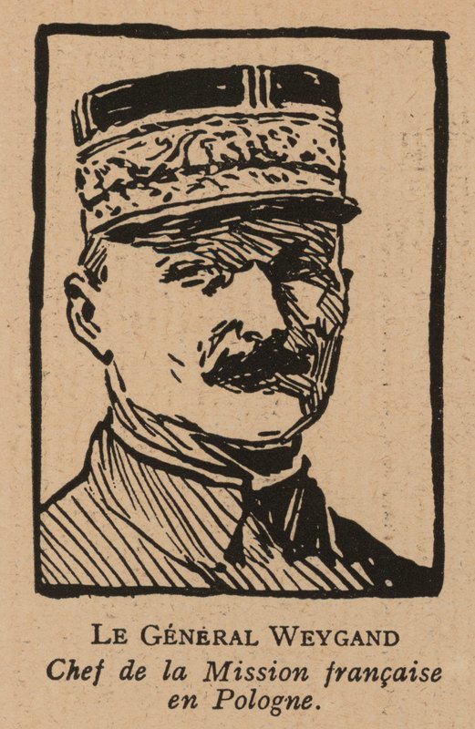 Maxime Weygand, francouzský generál a člen spojenecké mise vyslané na podporu druhé polské republiky během polsko-sovětské války v roce 1920 (litografie) od French School