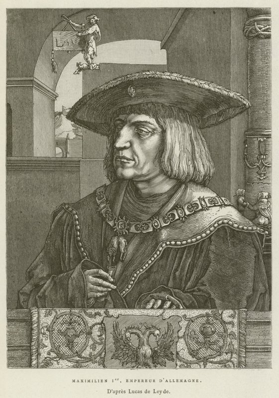 Maxmilián I., německý císař (rytina) od French School