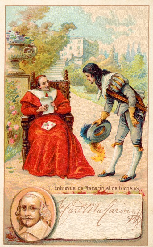 Setkání kardinála Richelieua a Julese Mazarina od French School