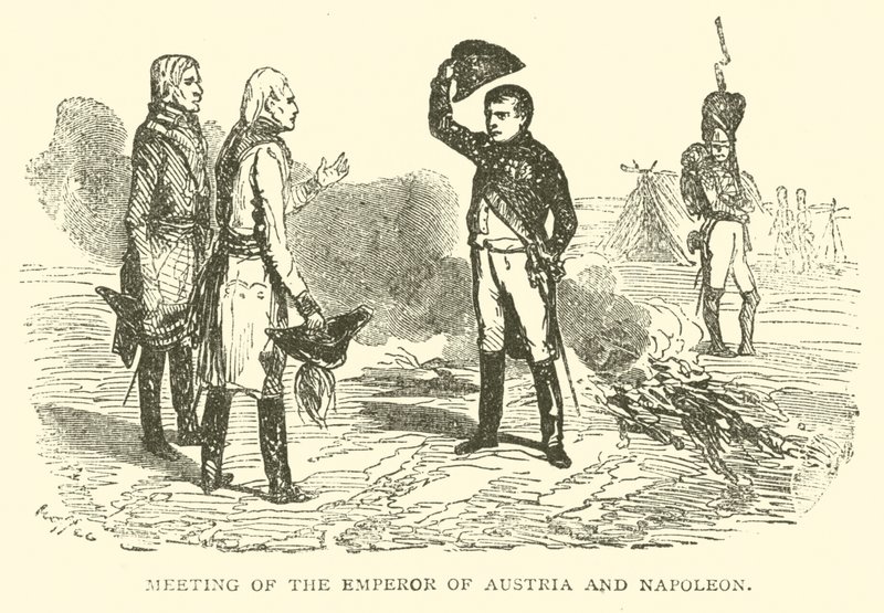 Setkání rakouského císaře a Napoleona (rytina) od French School