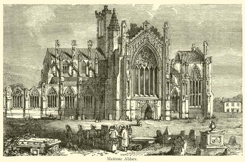 Melrose Abbey (rytina) od French School