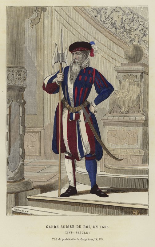 Člen královské švýcarské gardy, Francie, 1596 od French School
